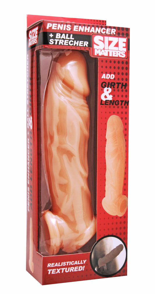 Realistic Flesh Penis Enhancer and Ball Stretcher - Just for you desires