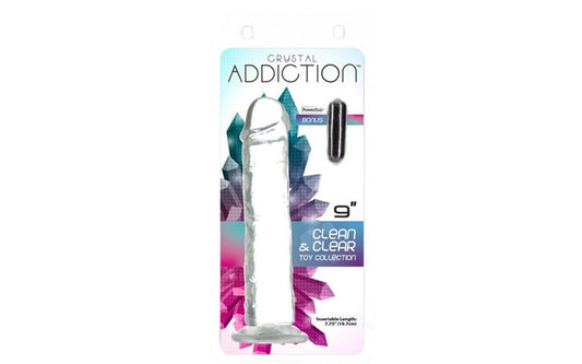 Crystal Dildo Straight 9in Clear - Just for you desires