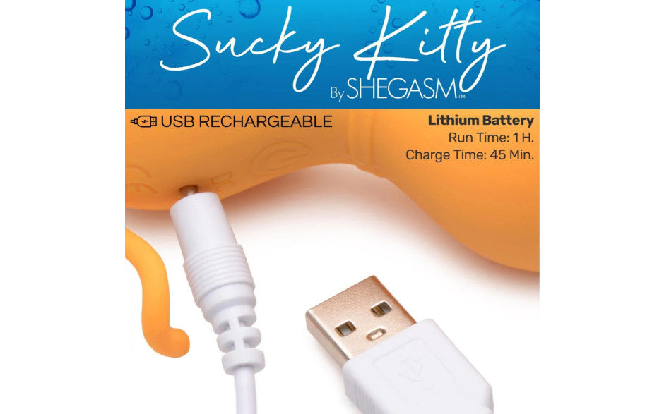 Sucky Kitty 7X Clitoral Stimulator Orange - Just for you desires