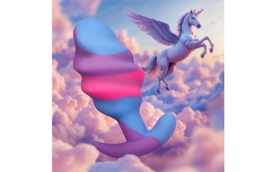 Unicorn Swirl Silicone Butt Plug Large - Just for you desires