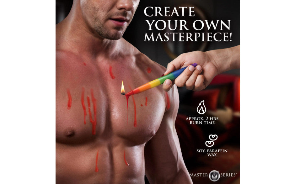 Master Series Pride Candles - Rainbow Drip Candles - Set of 3 - Just for you desires