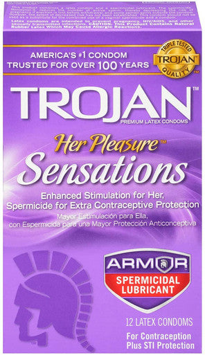 217534 - Trojan Her Pleasure Sensations Spermicidal - 12 Pack - Just for you desires
