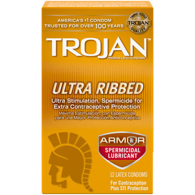 217558 - Trojan Ultra Ribbed Armor (Spermicidal) - 12 Pack - Just for you desires