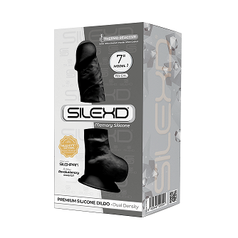 Silexd 7"" Model 1 Double Density Dildo Black - Just for you desires