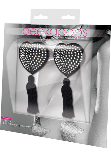 224245 - Satin With White Stone & Tassel Pasties - Just for you desires