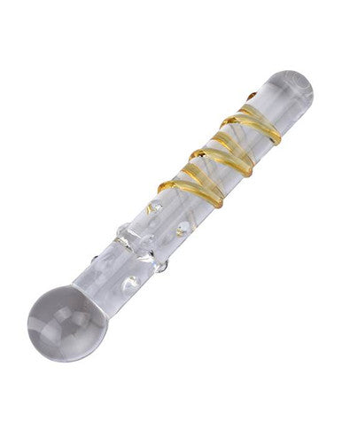 230402 - Lucent Yellow Stripe Glass Massager - Just for you desires