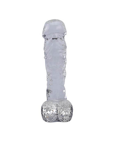 230435 - Lucent Realistic Glass Dildo with Balls - Just for you desires