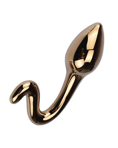 230460 - Lucent Gold Glass Curve Butt Plug - Just for you desires