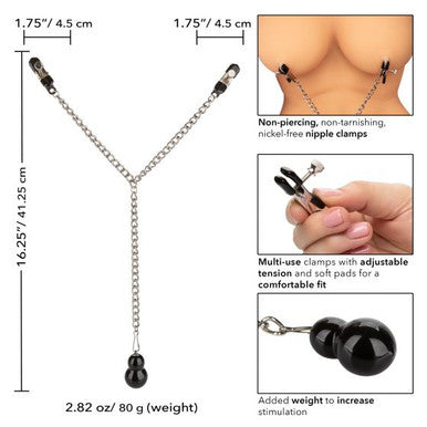 230629 - Nipple Play Weighted Dual Tier Nipple Clamps - Just for you desires