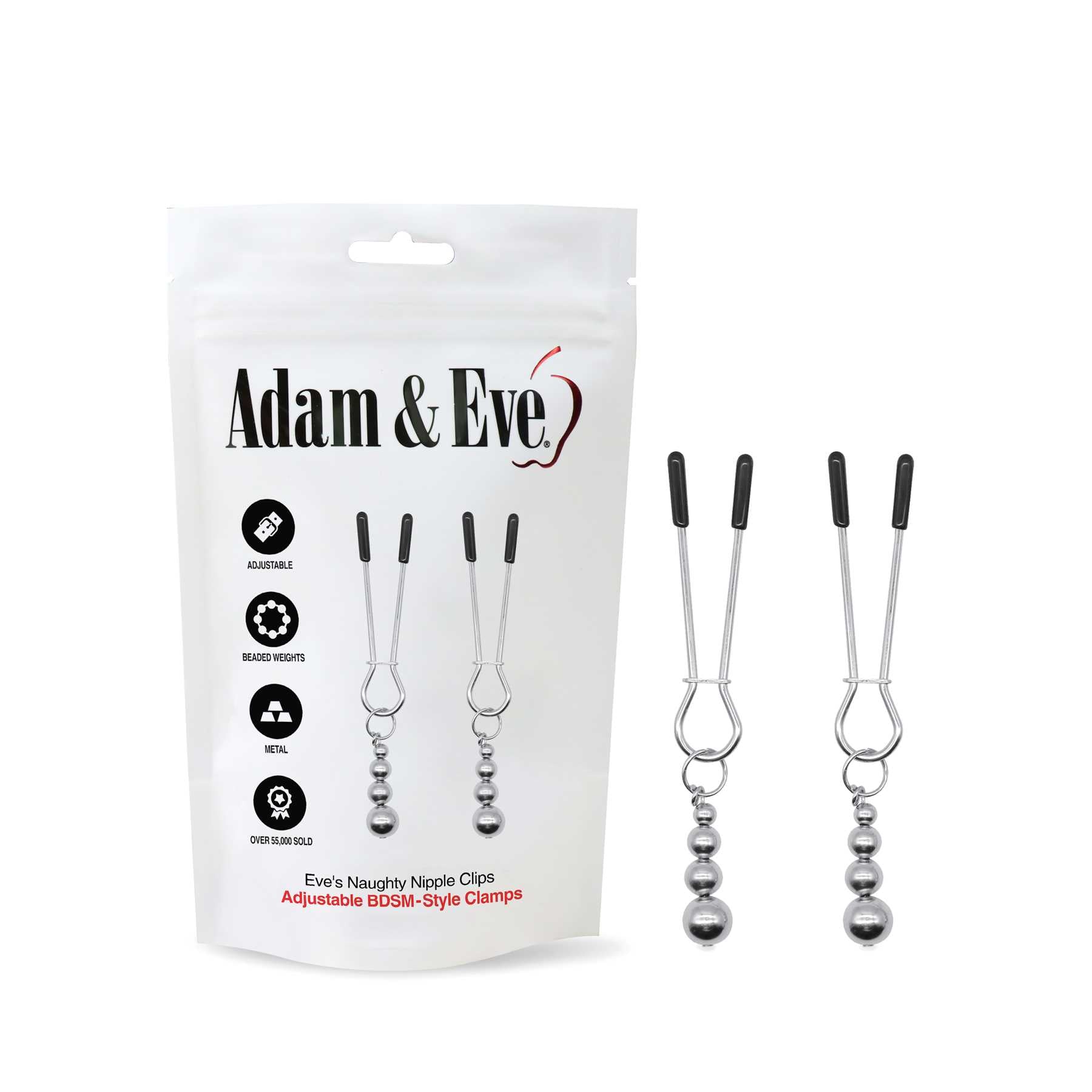 Adam & Eve Eve's Naughty Nipple Clips - Set of 2 - Just for you desires