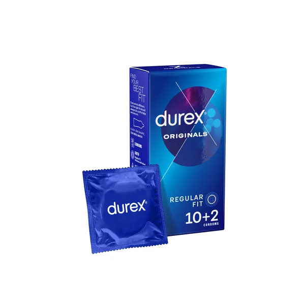 Durex Originals Regular Fit Condoms - Regular Fit Latex Condoms - 10 Pack + 2 Free - Just for you desires