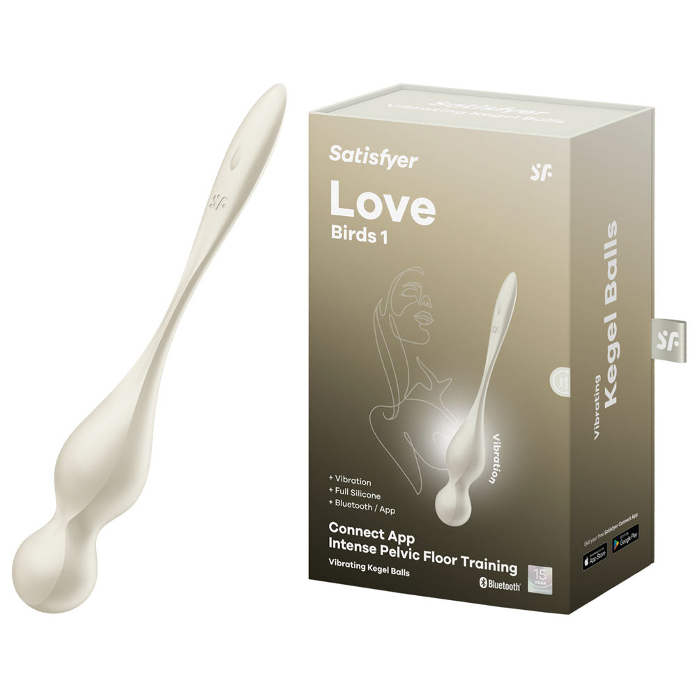Satisfyer Love Birds 1 - White - White USB Rechargeable Pelvic Floor Trainer with App Control - Just for you desires