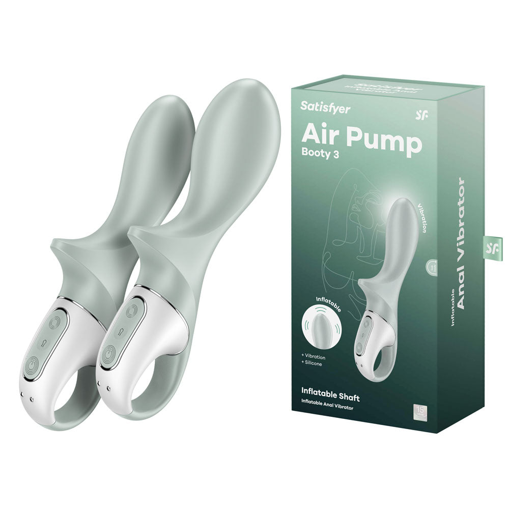 Satisfyer Air Pump Booty 3 - Grey USB Rechargeable Inflatable Anal Vibrator - Just for you desires