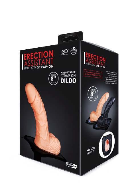 Erection Assistant Hollow Strap On 8"" Flesh - Just for you desires