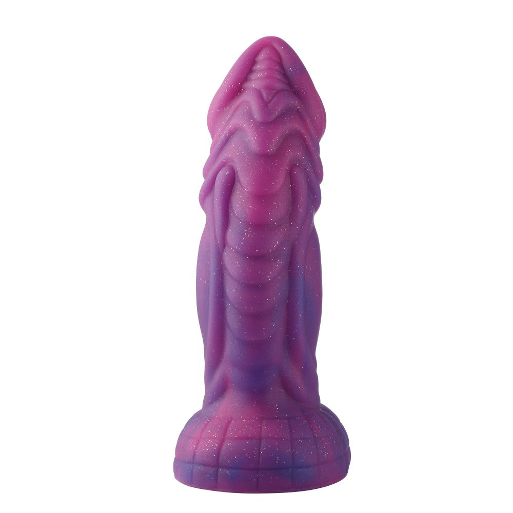 HiSmith - 8" Silicone Vibrating Pink and Purple Dildo (KlicLoK)