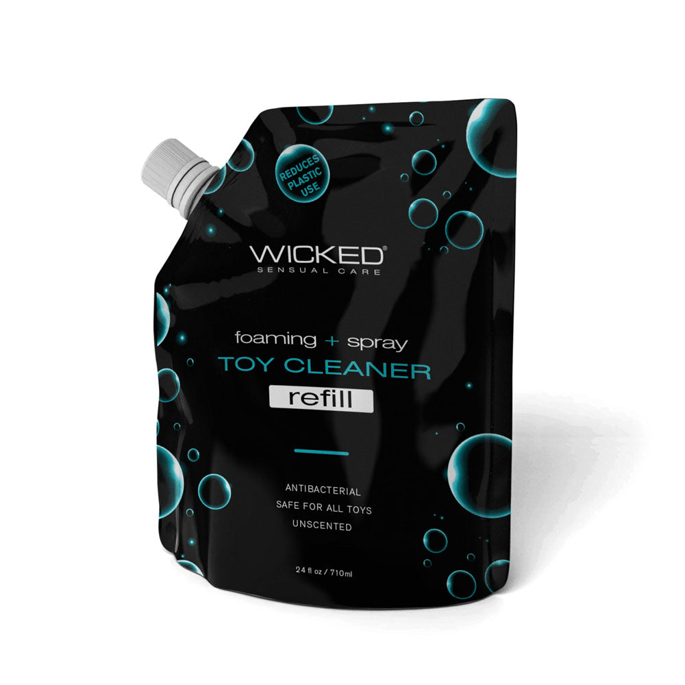 Wicked Foaming & Spray Toy Cleaner Refill - Unscented Antibacterial Toy Cleaner - 710 ml (24 oz) Pouch - Just for you desires