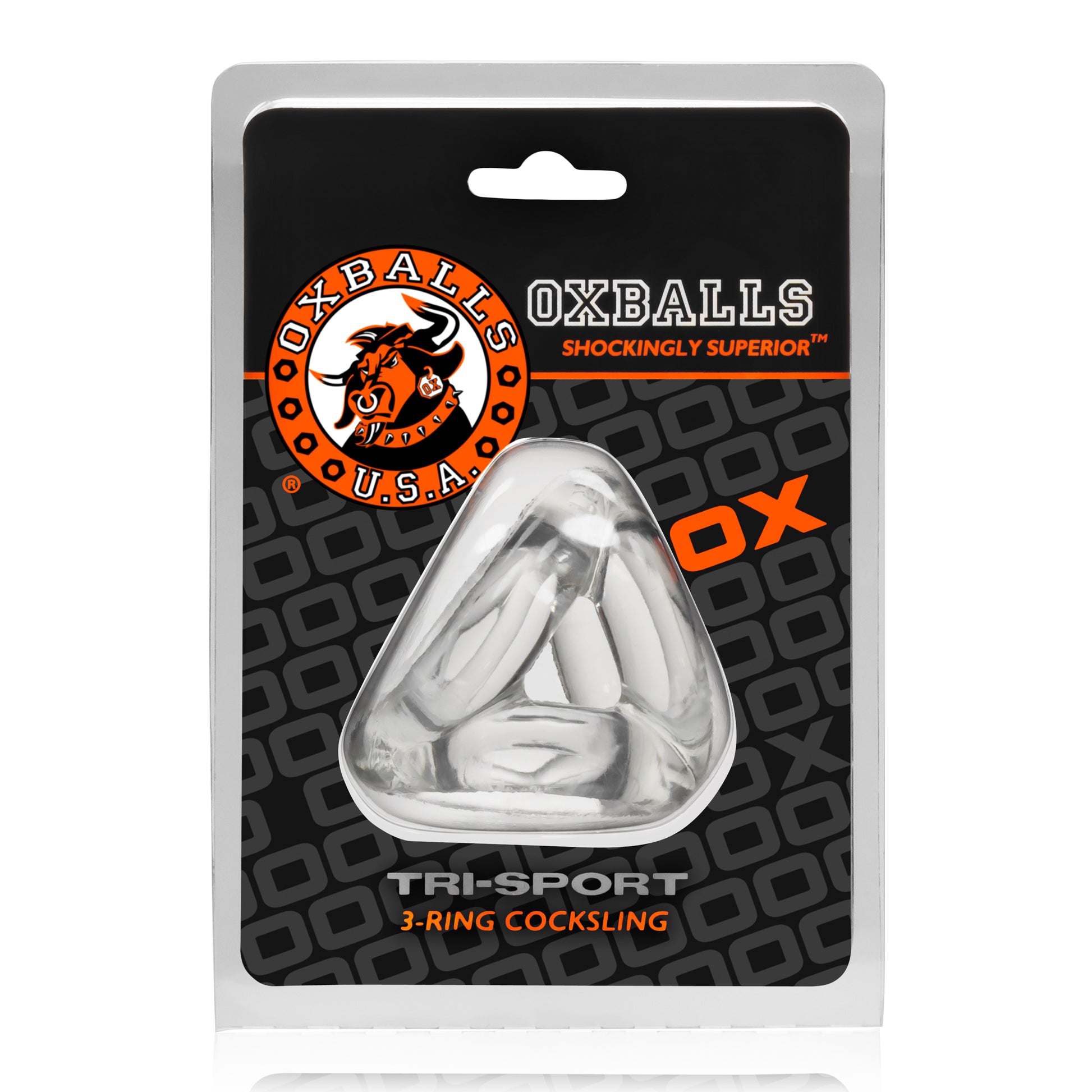 Oxballs Tri Sport Versatile 3 Ring Cocksling Clear - Just for you desires