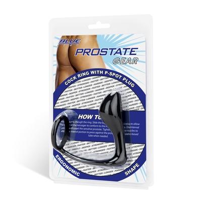 Blue Line Cock Ring With P Spot Plug - Just for you desires