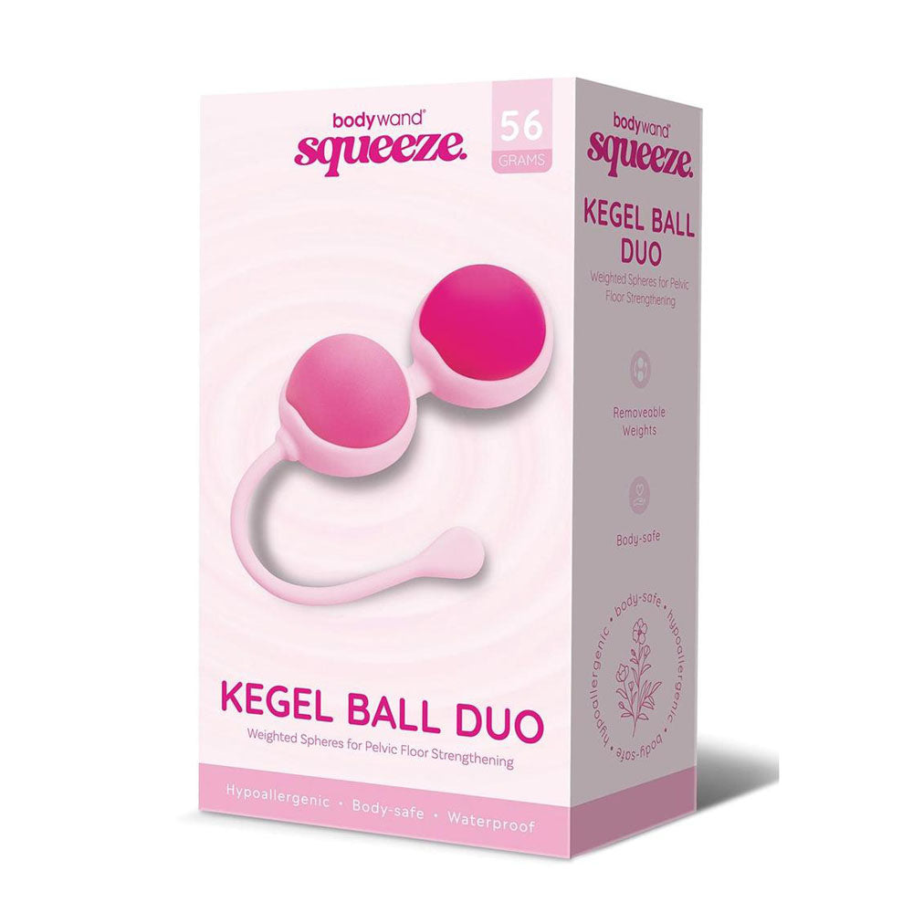 Bodywand Squeeze Kegel Ball Duo - Pink Weighted Kegel Balls - Just for you desires