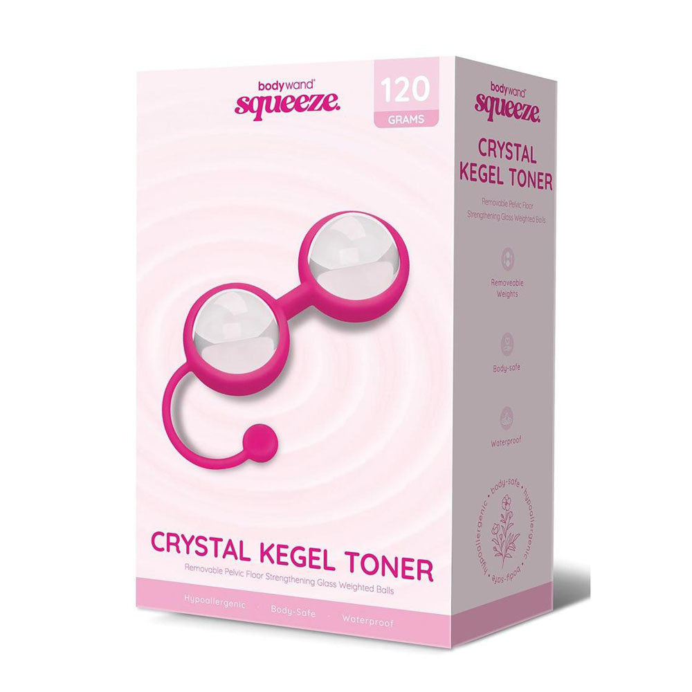 Bodywand Squeeze Crystal Kegel Toner - Glass Weighted Kegel Balls Set - Just for you desires