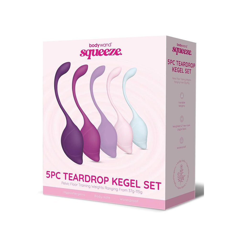 Bodywand Squeeze 5pc Teardrop Kegel Set - Weighted Kegel Set - 5 Piece Kit - Just for you desires
