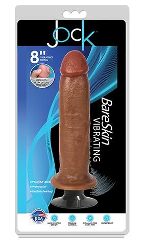 Jock 8"" Bareskin Vibrating Dong No Balls Latte - Just for you desires