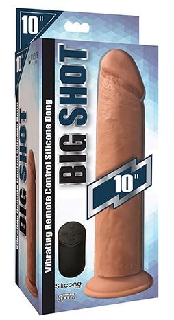 Big Shot 10"" Vibrating Wireless Rechargeable Silicone Dildo - Just for you desires