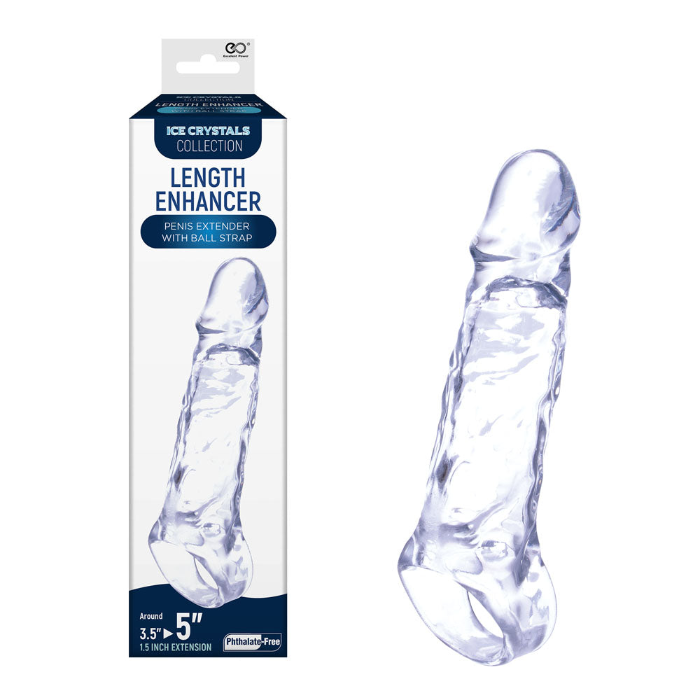 Ice Crystals 1.5 Inch Length Enhancer - Clear 1.5 Inch Penis Extension Sleeve - Just for you desires