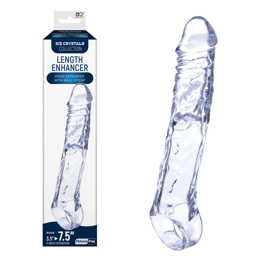 Ice Crystals 4 Inch Length Enhancer - Clear 4 Inch Penis Extension Sleeve - Just for you desires