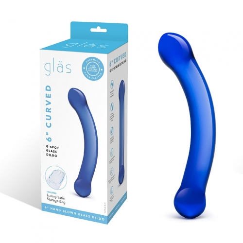 6"" Curved G Spot Glass Dildo - Just for you desires