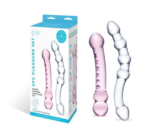 Glas 6"" & 7.5"" 2 Pc Double Pleasure Dildo Set - Just for you desires