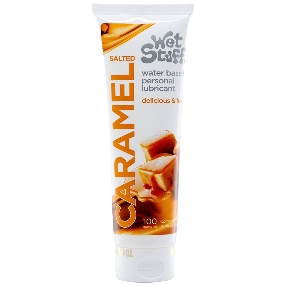 Wet Stuff Salted Caramel - 100g Tube - Salted Caramel Flavoured Water Based Lubricant - 100 gram Tube - Just for you desires