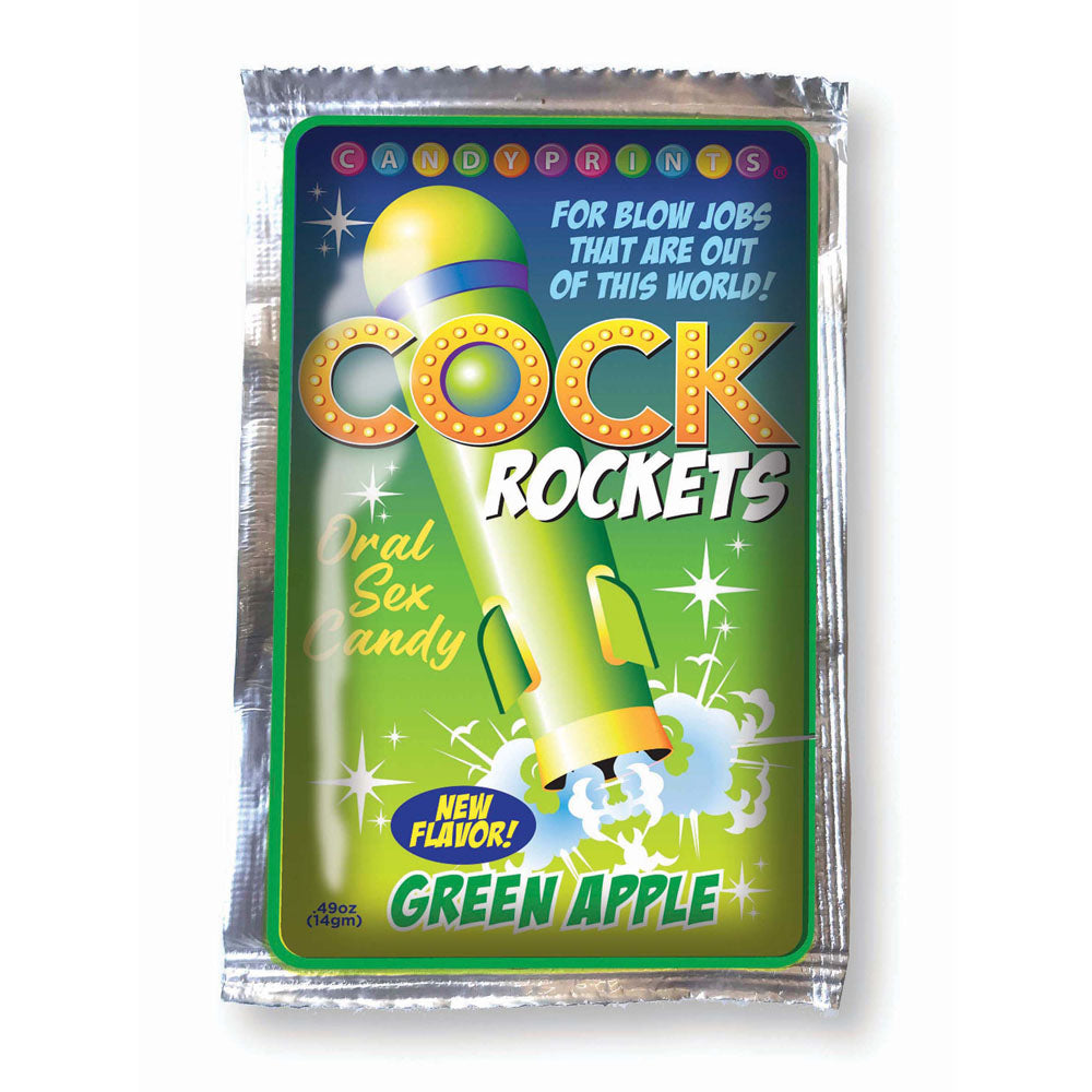 Cock Rockets - Green Apple - Green Apple Flavoured Oral Sex Candy - 15 grams - Just for you desires