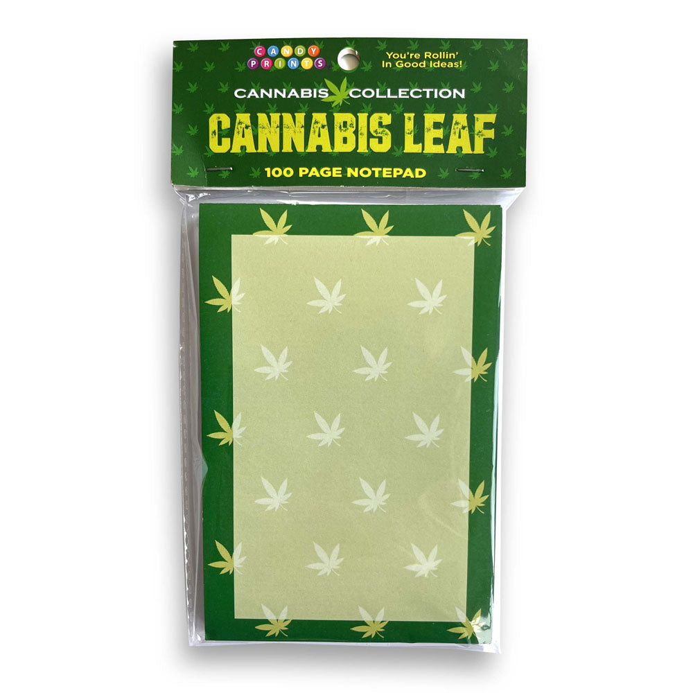 Cannabis Leaf Notepad - Novelty Notepad - 100 Pages - Just for you desires