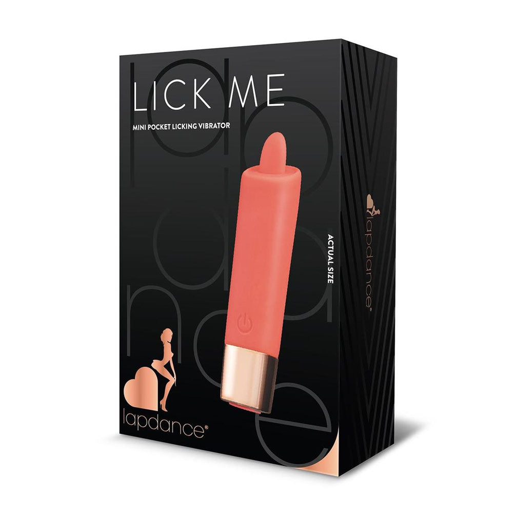 LAPDANCE Lick Me Mini Pocket Licking Vibrator - Pink 9.7 cm USB Rechargeable Flicking Stimulator - Just for you desires
