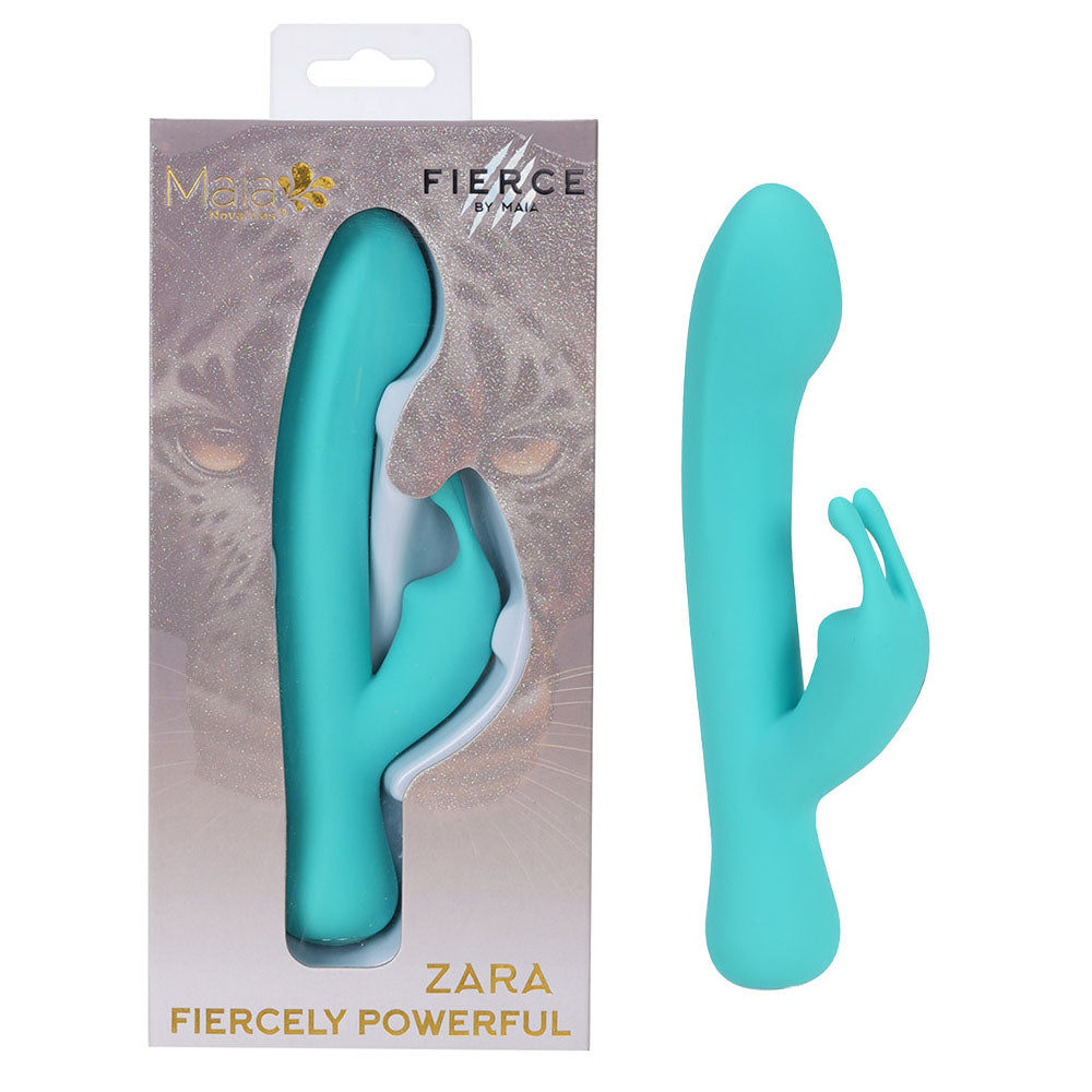 Maia ZARA - Teal - Teal 17.1 cm USB Rechargeable Rabbit Vibrator - Just for you desires
