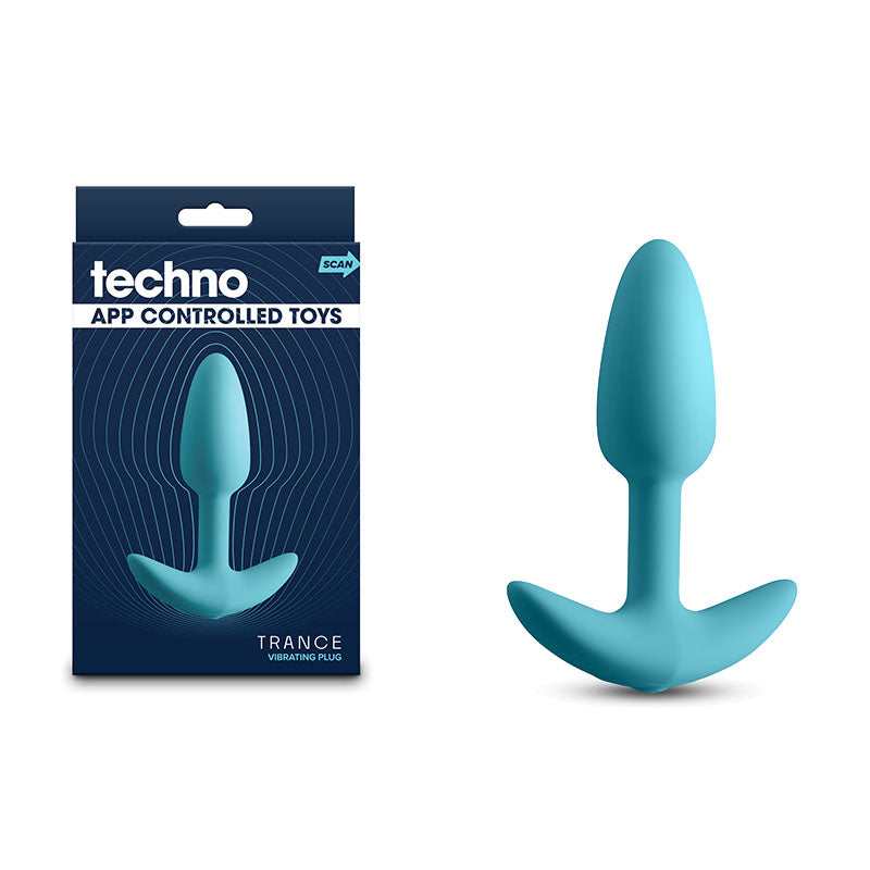 Techno - Trance - Blue 10.9 cm USB Rechargeable Butt Plug with App Control - Just for you desires