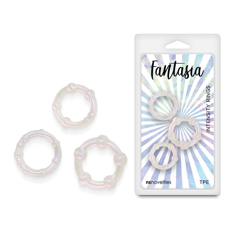 Fantasia - Intensity Rings - Pearl - Pearlescent Beaded Cock Rings - Set of 3 Sizes - Just for you desires
