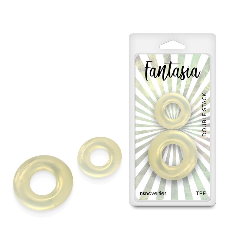Fantasia - Double Stack - Amber - Amber Cock Rings - Set of 2 Sizes - Just for you desires