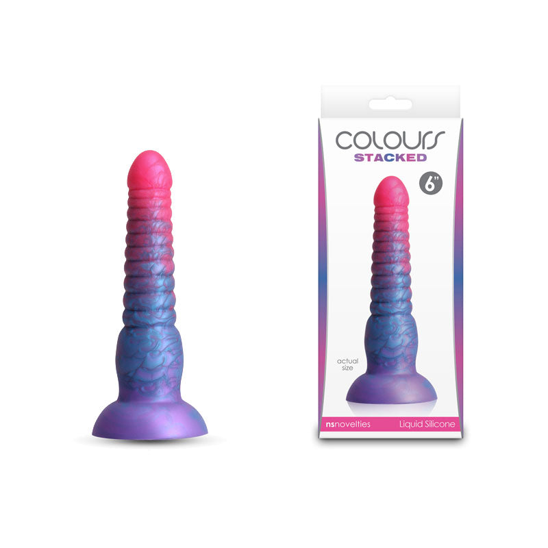 Colours Stacked - 6'' Dildo - Pink/Blue - Pink/Blue 16 cm Fantasy Dildo - Just for you desires
