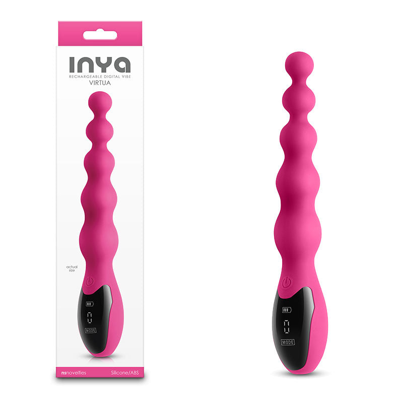 INYA Virtua - Pink - Pink 23.9 cm USB Rechargeable Beaded Vibrator - Just for you desires