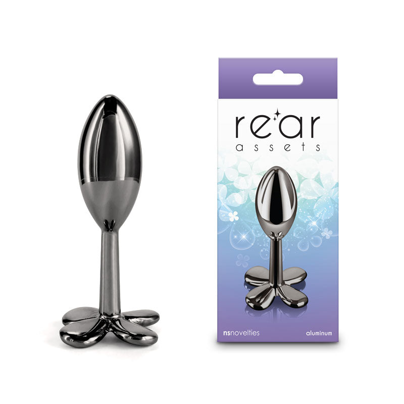 Rear Assets Clover - Gunmetal - Gunmetal 9.2 cm Metallic Butt Plug - Just for you desires