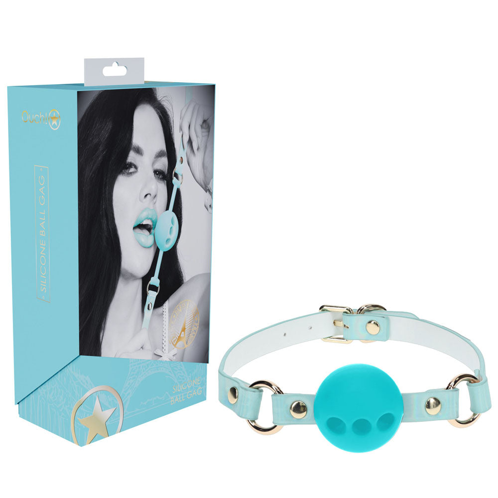 Ouch! Paris Collection Silicone Ball Gag Blue - Just for you desires