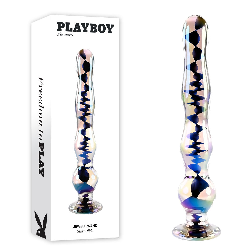 Playboy Pleasure JEWELS WAND - Clear Glass 20.3 cm Dildo - Just for you desires