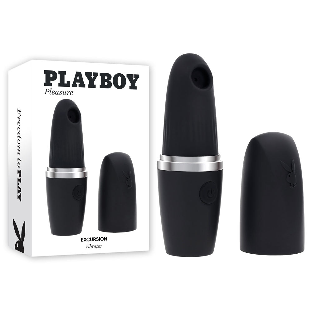 Playboy Pleasure EXCURSION - Black 14.2 cm USB Rechargeable Suction Stimulator - Just for you desires