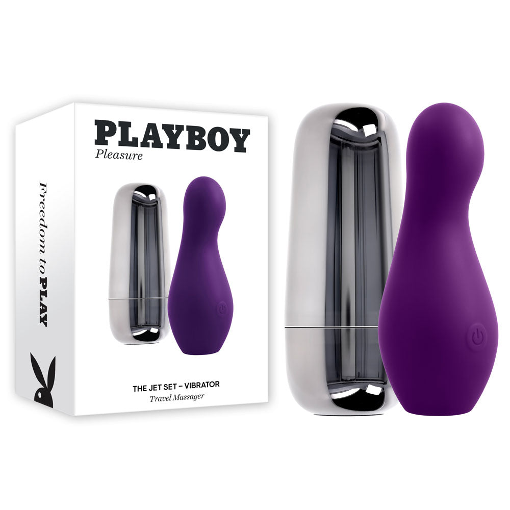 Playboy Pleasure THE JET SET - VIBRATOR - Purple 10.2 cm Vibrator with Self Charging Case - Just for you desires