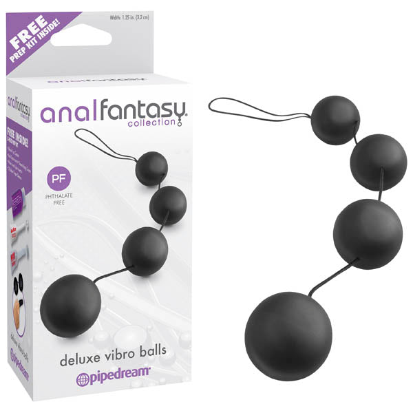 Anal Fantasy Collection Deluxe Vibro Balls - Black Anal Duo Balls - Just for you desires