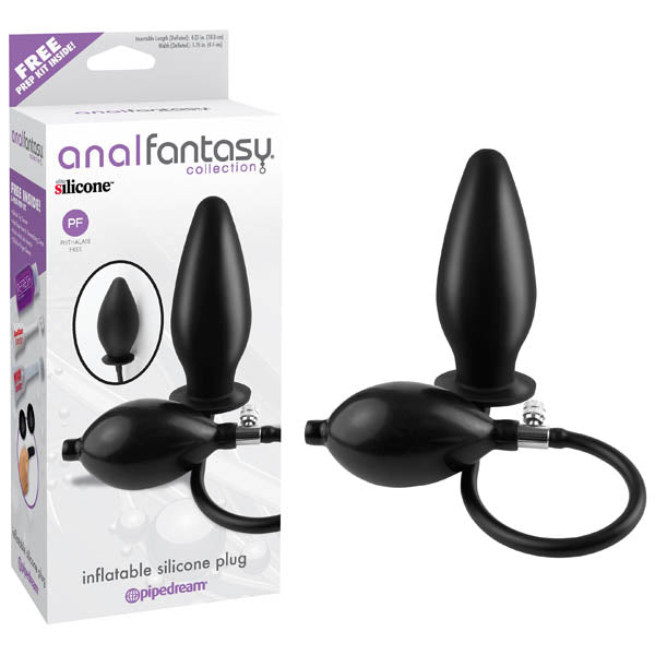 Anal Fantasy Collection Inflatable Silicone Plug - Black 10.8 cm (4.25'') Inflatable Butt Plug - Just for you desires