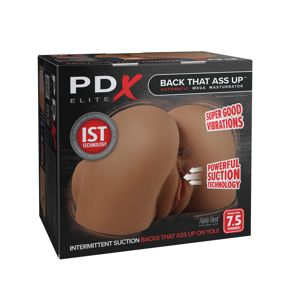 PDX Elite Back That Ass Up - Brown - Brown USB Rechargeable Auto Mega Masturbator - Just for you desires