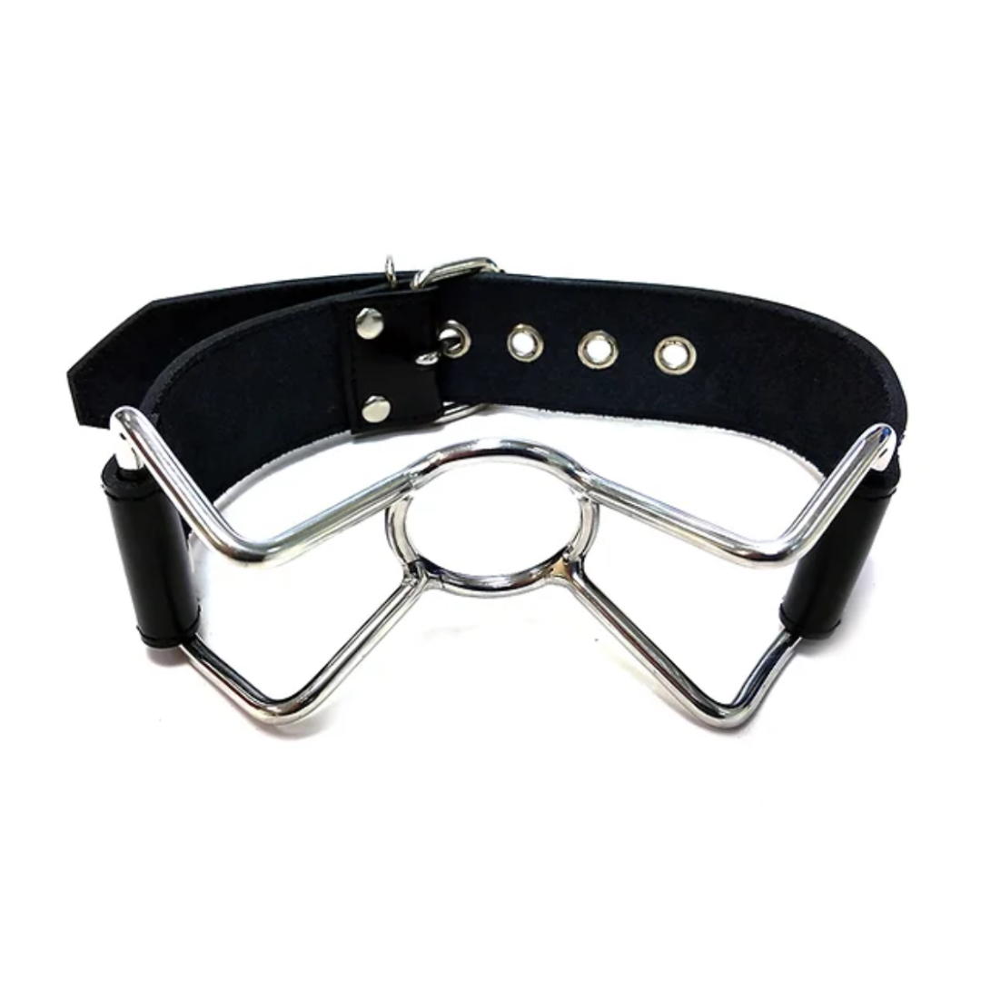 Rouge Leather Spider Gag Black - Just for you desires